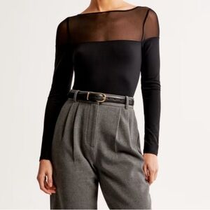 A&F Long-Sleeve Mesh Bodysuit